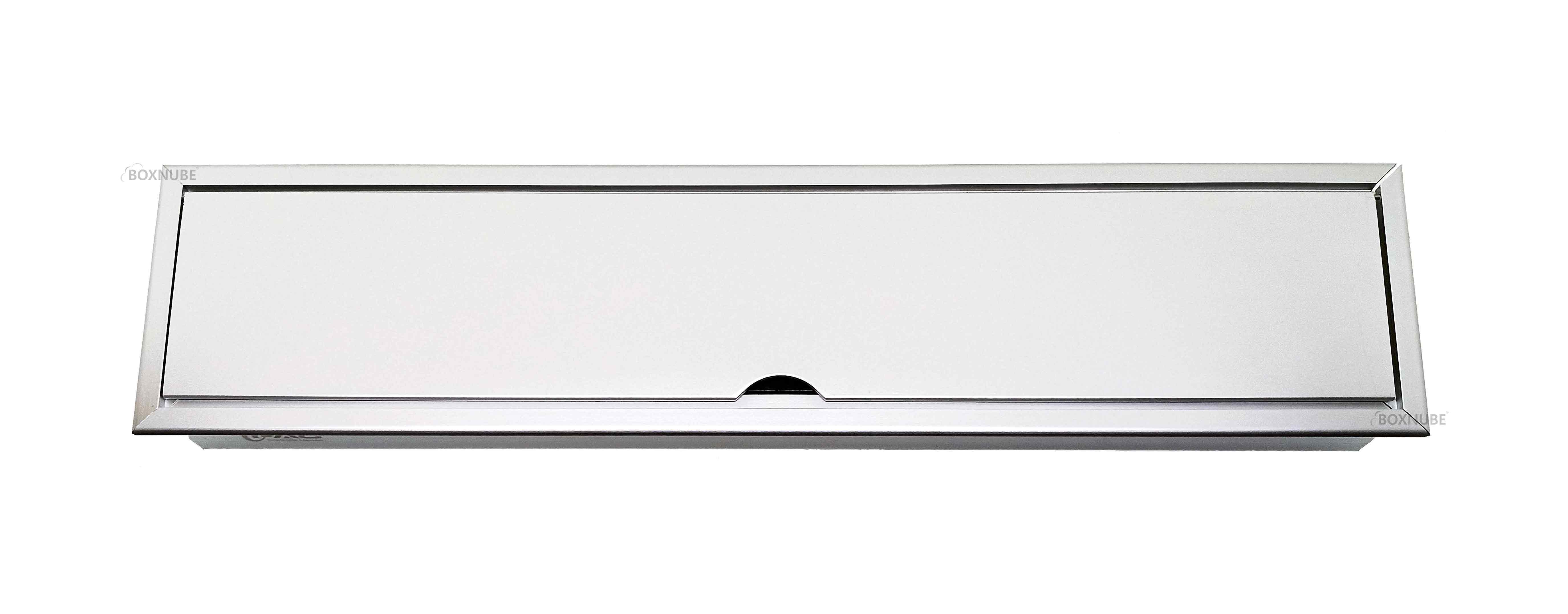 BOXNUBE Fliptop Box Cable Cubby Extension Board with Universal Power Sockets, LAN , HDMI , VGA , Aux , USB & 2RCA Ports (Silver) BOXNUBE Fliptop Box Cable Cubby Extension Board with Universal Power Sockets, LAN , HDMI , VGA , Aux , USB & 2RCA Ports (Silver)